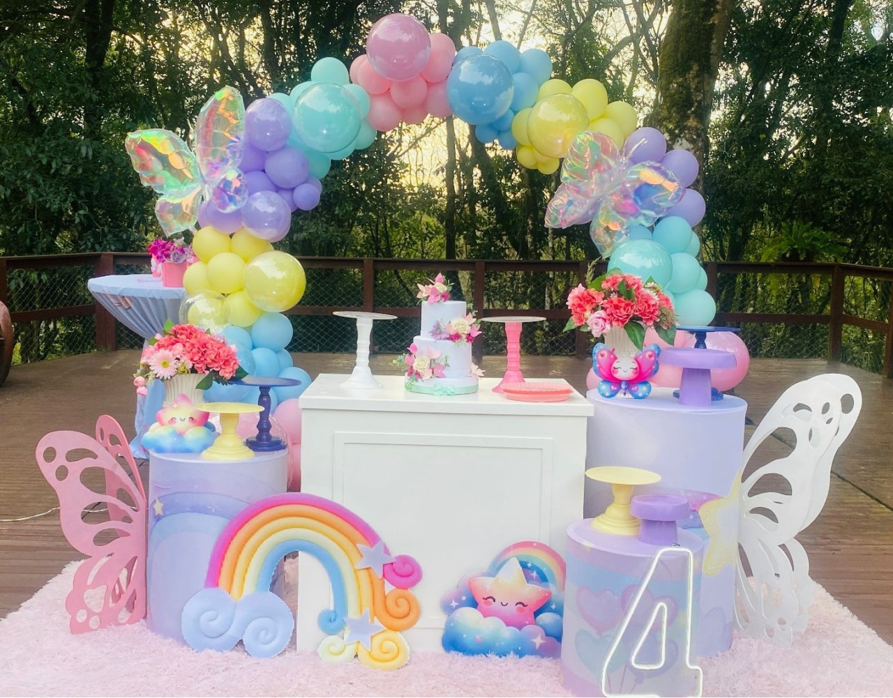 Kit Jardim Borboletas E Arco Iris - Lelefestaschapecó