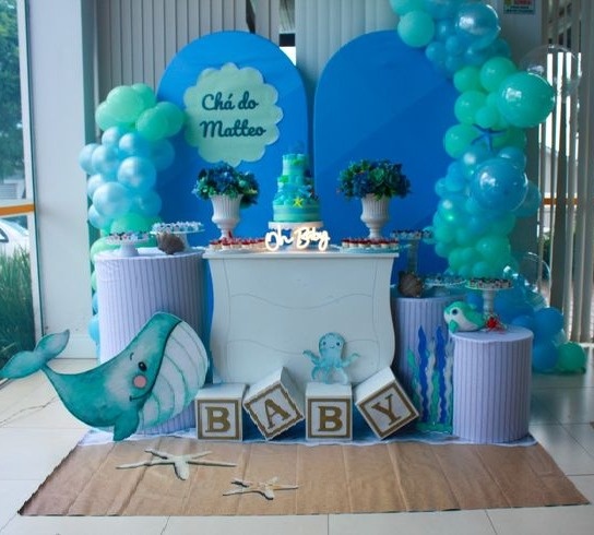 Decoração Chá de Bebê Fundo Do Mar - Lelefestaschapecó