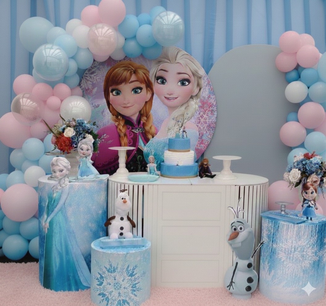 Decoração Frozen - Ana E Elza - Lelefestaschapecó