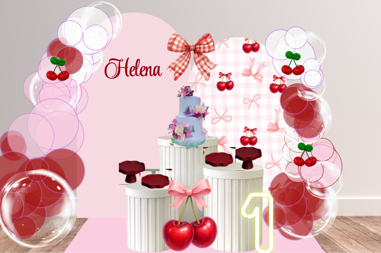 Decoração Cerejinhas 1 Ano - Lelefestaschapecó