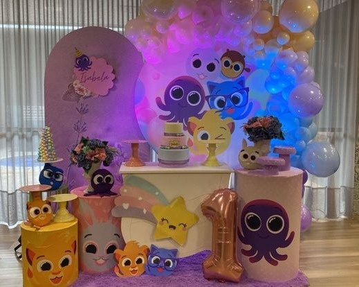 Decoração Bolofofos Menina - Lelefestaschapecó