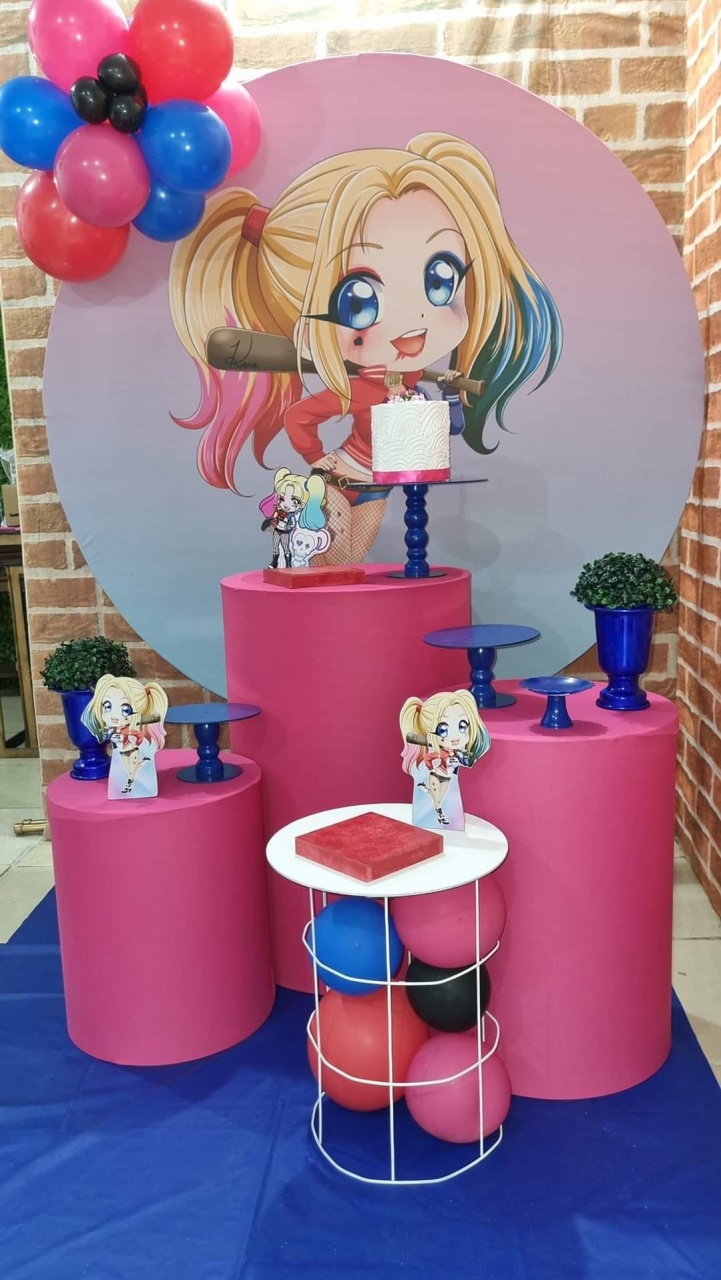 Arlequina - Cute - Tchumfestasdecoracoes
