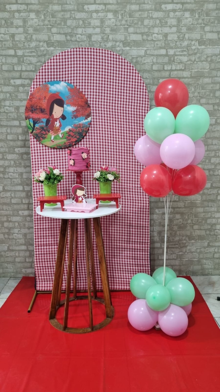 Chapeuzinho Vermelho Xadrez - Prata - Tchumfestasdecoracoes