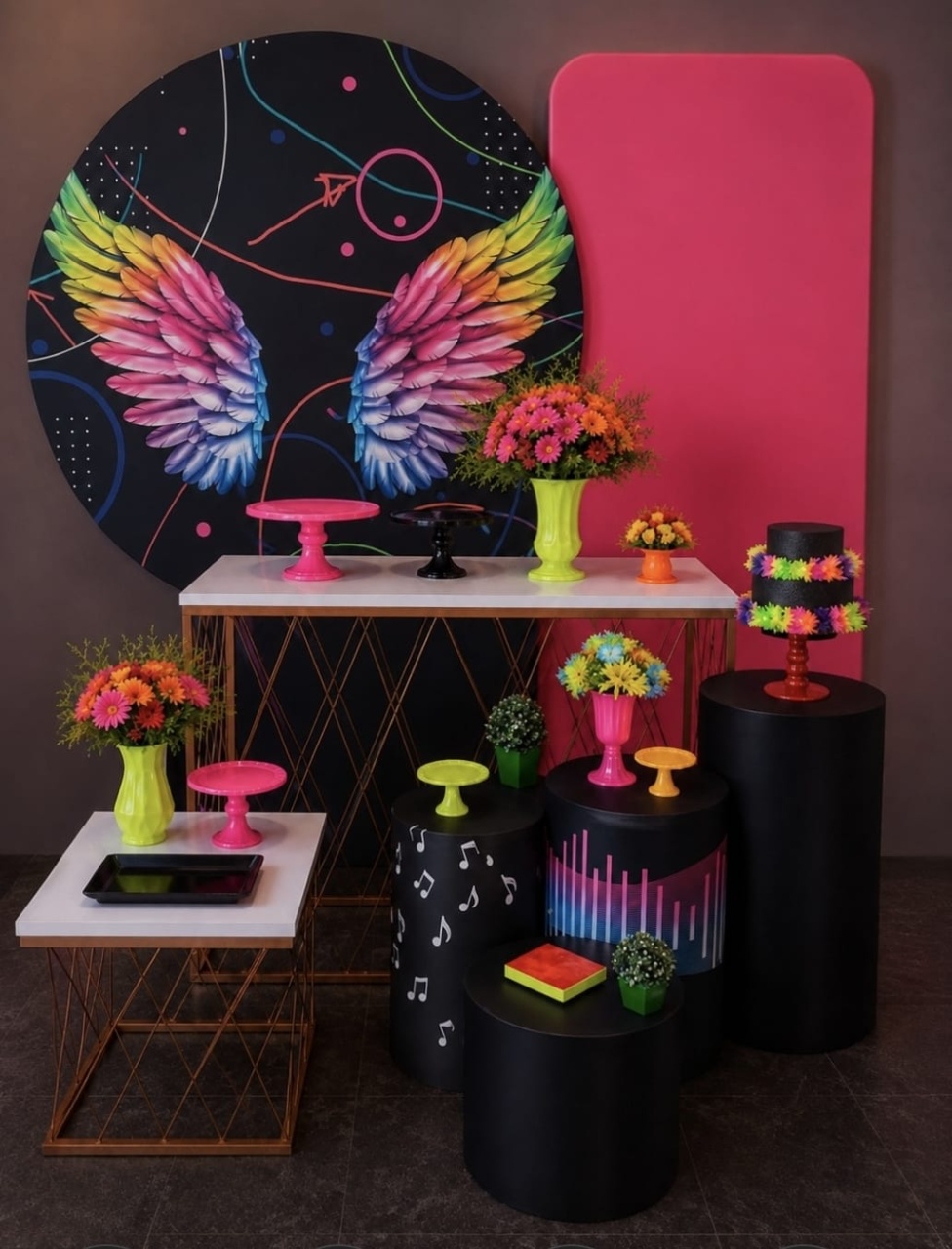 Neon Asas Composição - Tchumfestasdecoracoes