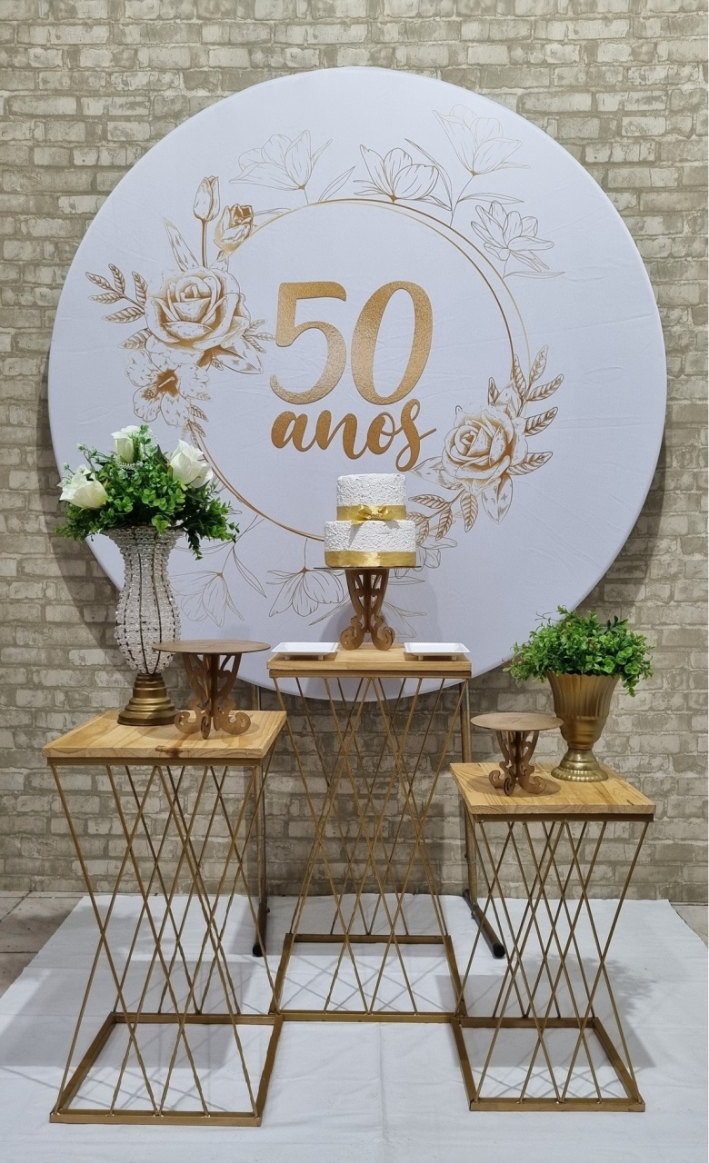 Cinquenta Anos Dourado - Ouro  - Tchumfestasdecoracoes