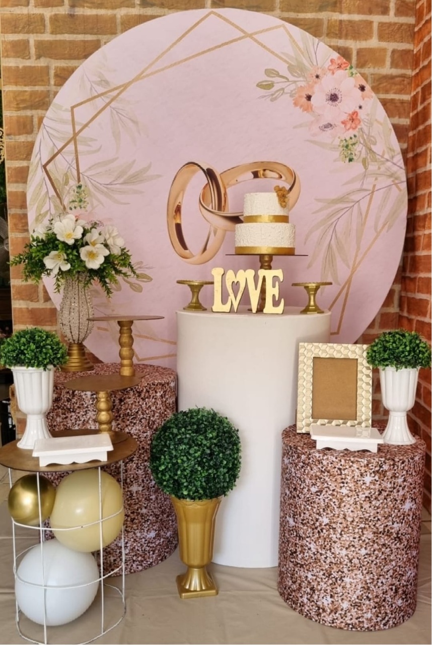 Casamento Alianças  - Ouro - Tchumfestasdecoracoes