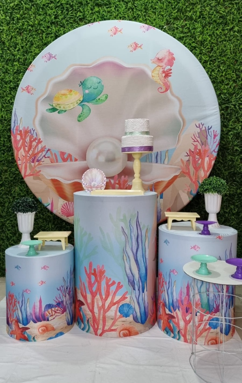 Fundo Do Mar - Ouro - Tchumfestasdecoracoes