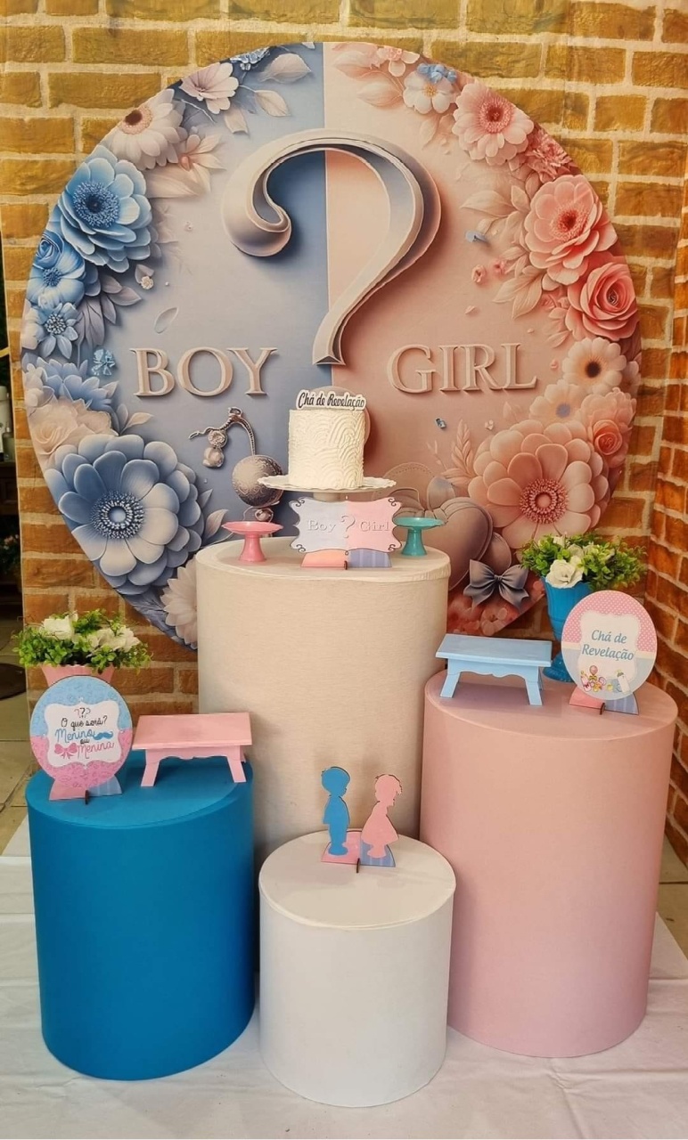 Chá de Revelação  Boy Or Girl - Ouro - Tchumfestasdecoracoes