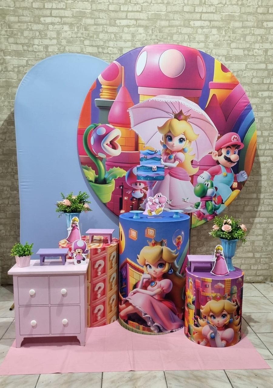 Princesa Peach Ii - Super Mario - Tchumfestasdecoracoes