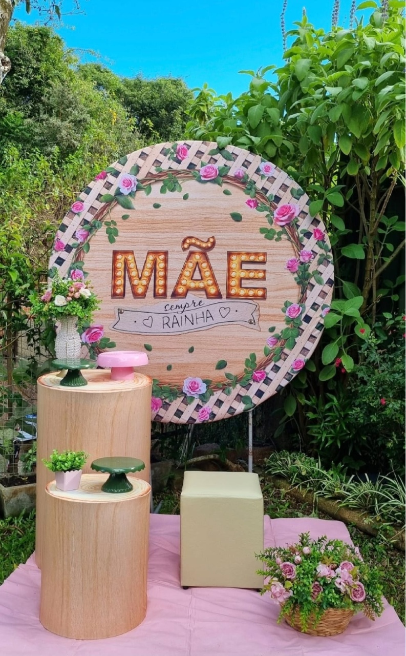 Mãe - Amadeirado - Tchumfestasdecoracoes