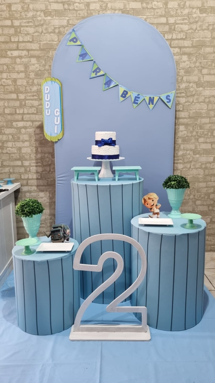 Azul Personalizado Com Numero - Composição - Tchumfestasdecoracoes
