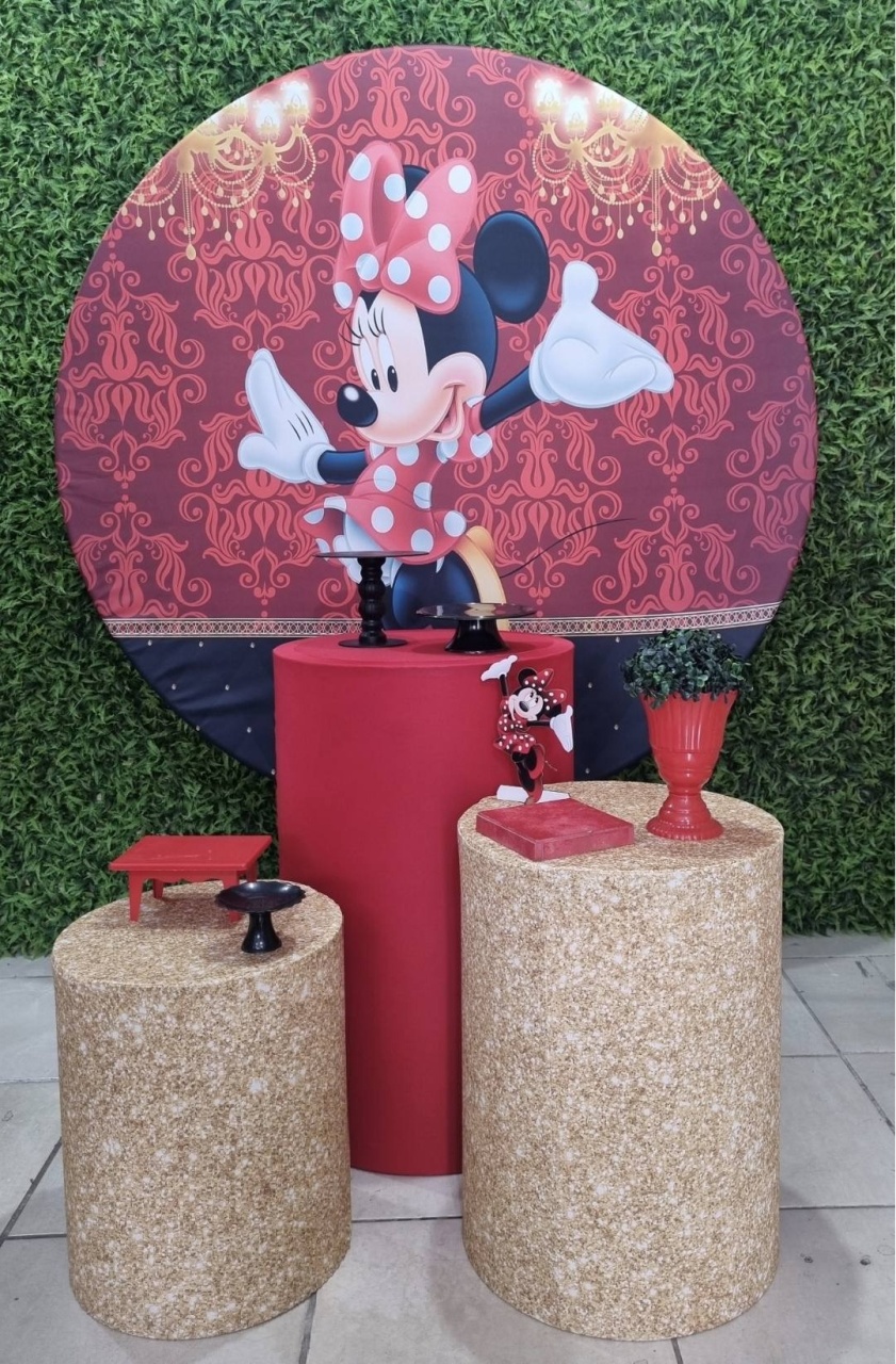 Minnie Vermelho E Preto - Prata - Tchumfestasdecoracoes