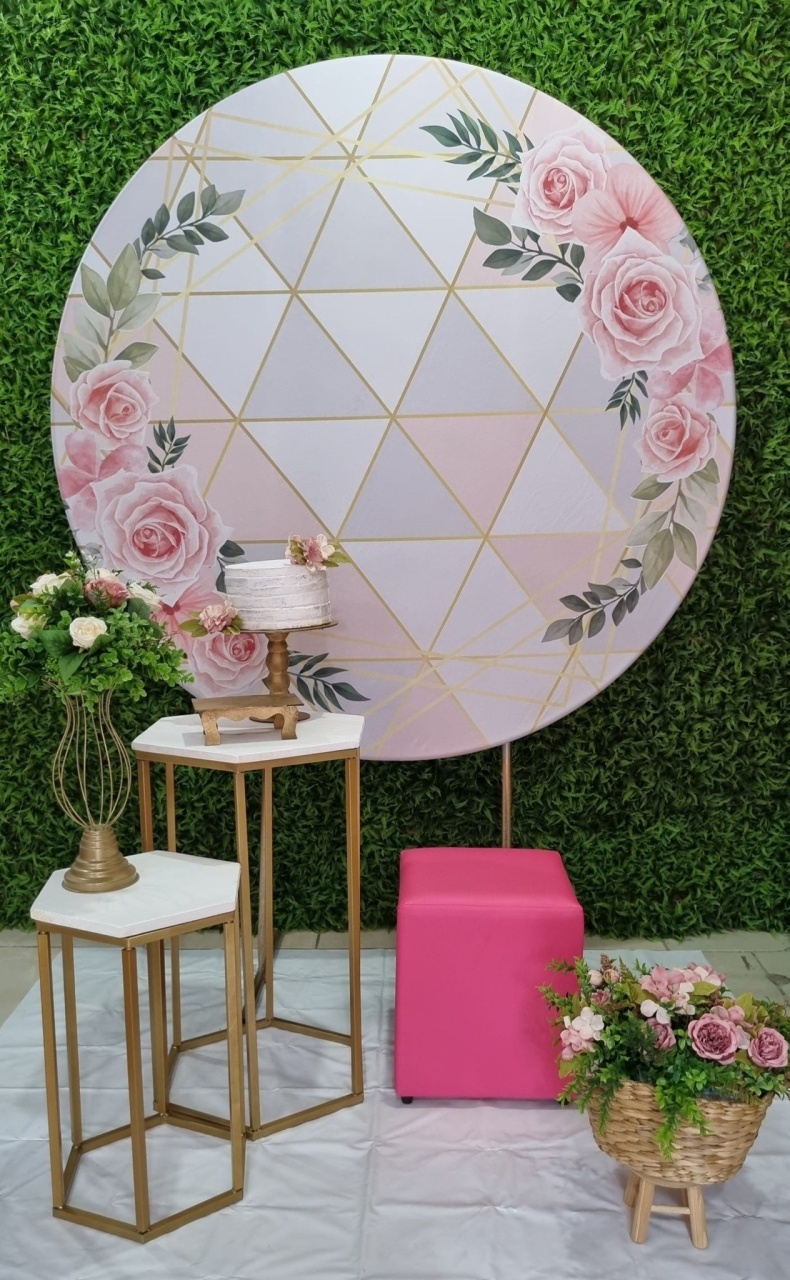 Rosas 3D Puff - Composição  - Tchumfestasdecoracoes