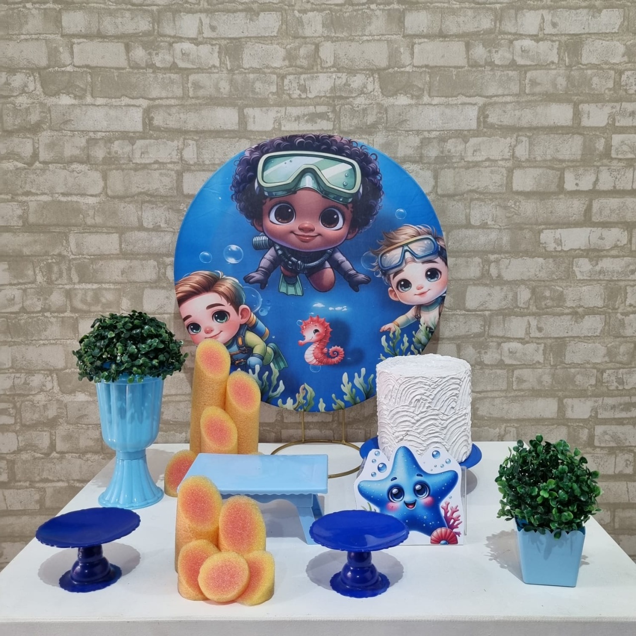 Fundo Do Mar - Festa Na Mesa - Tchumfestasdecoracoes