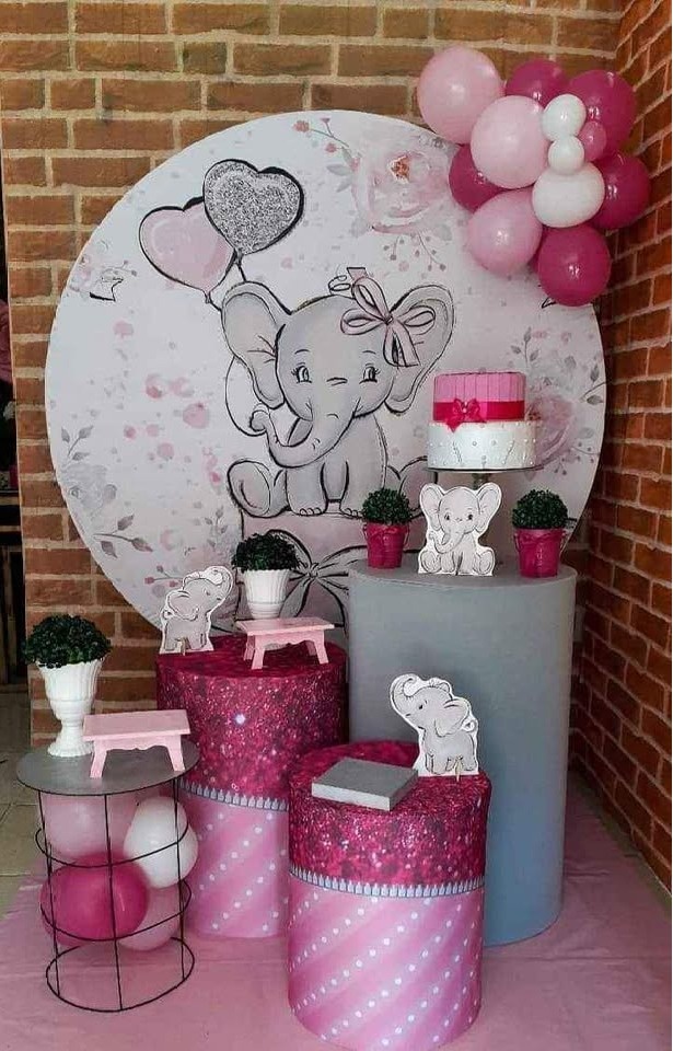 Elefante Rosa - Tchumfestasdecoracoes