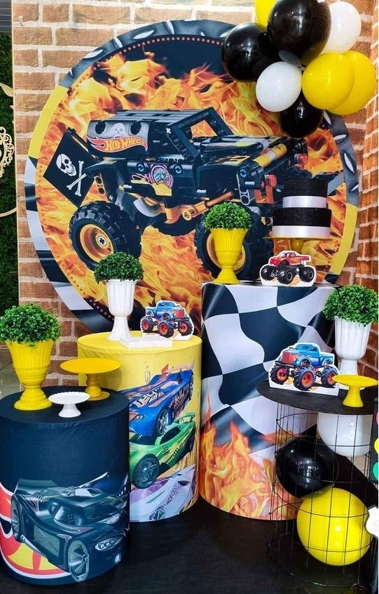 Monster Truck Hot Wheels - Ouro - Tchumfestasdecoracoes
