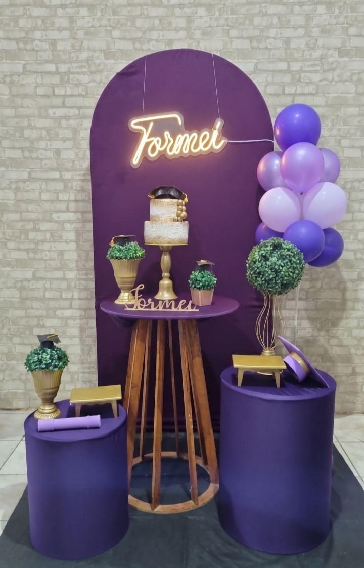 Formatura Roxo Led Formei - Romano - Tchumfestasdecoracoes