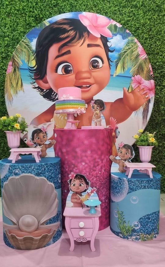 Moana Baby - Ouro - Tchumfestasdecoracoes