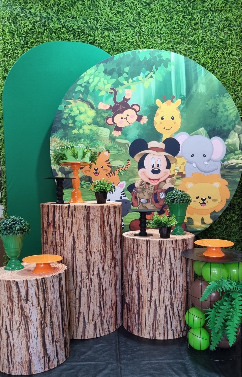 Mickey Safari - Diamante - Tchumfestasdecoracoes