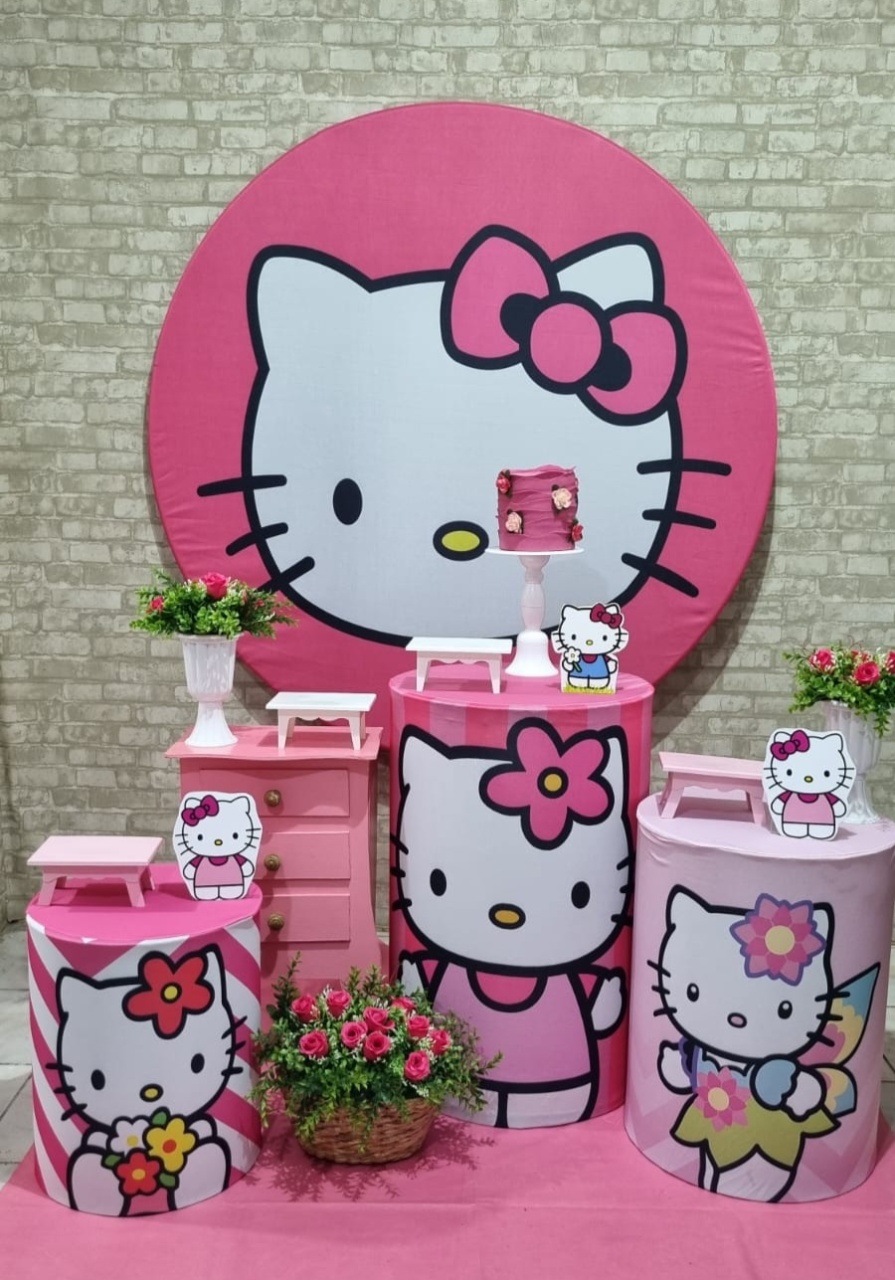 Hello Kitty Pink - 1 - Tchumfestasdecoracoes