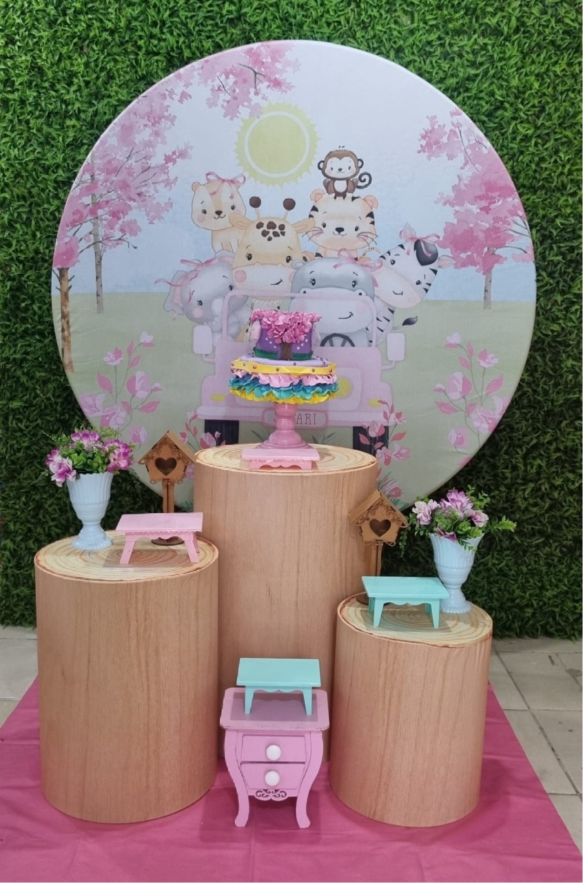 Safari Baby Menina - Ouro - Tchumfestasdecoracoes