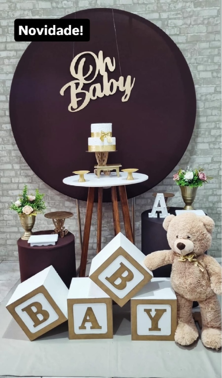 Oh Baby  - Marrom Mesa Cone - Tchumfestasdecoracoes
