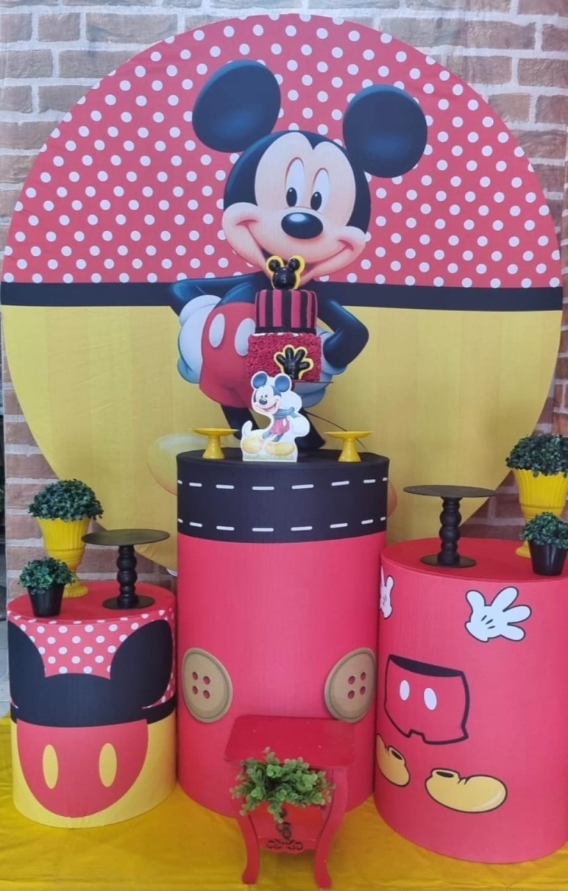 Mickey - Ouro - Tchumfestasdecoracoes