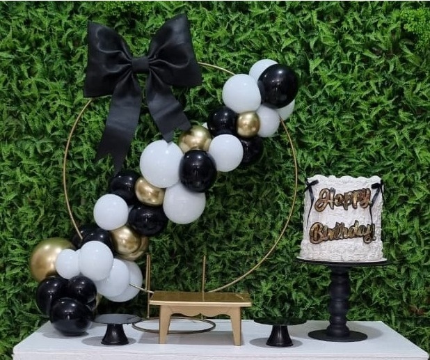 Laço Preto - Festa Na Mesa - Tchumfestasdecoracoes