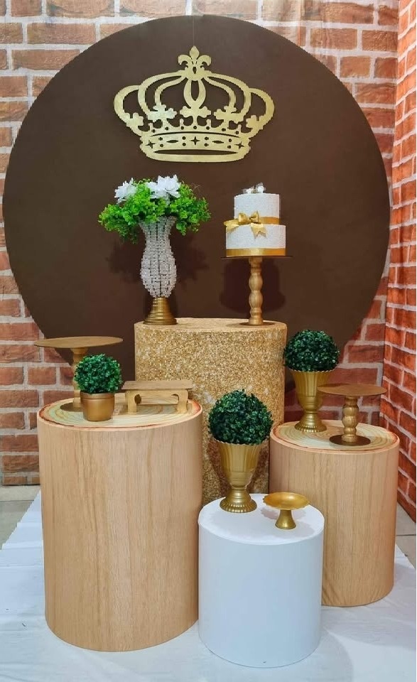 Realeza Marrom E Nude Ii - Ouro - Tchumfestasdecoracoes