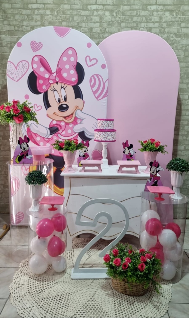 Minnie Rosa Composição Ii - Tchumfestasdecoracoes