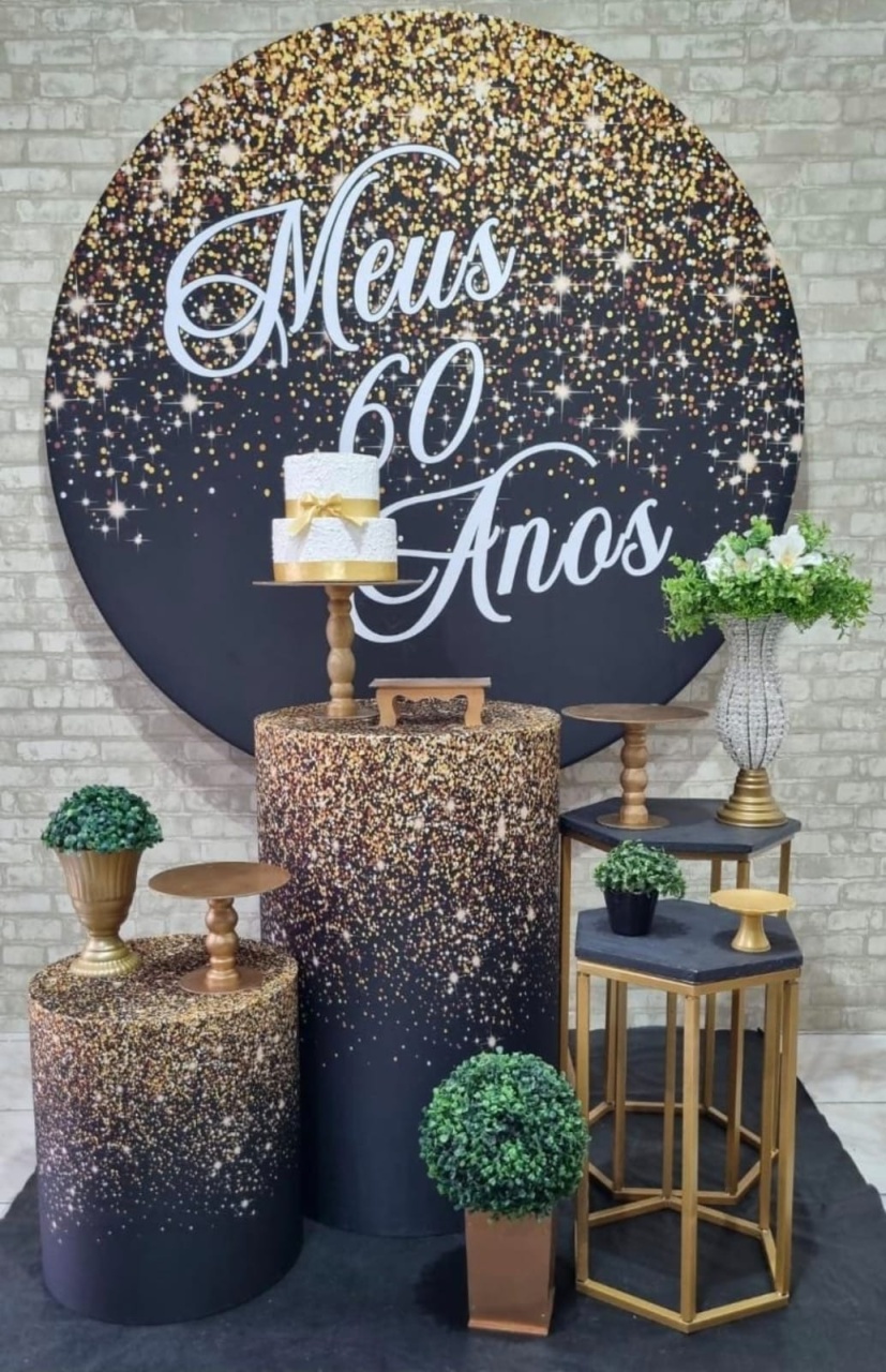 Meus 60 Anos  - Comosição - Tchumfestasdecoracoes