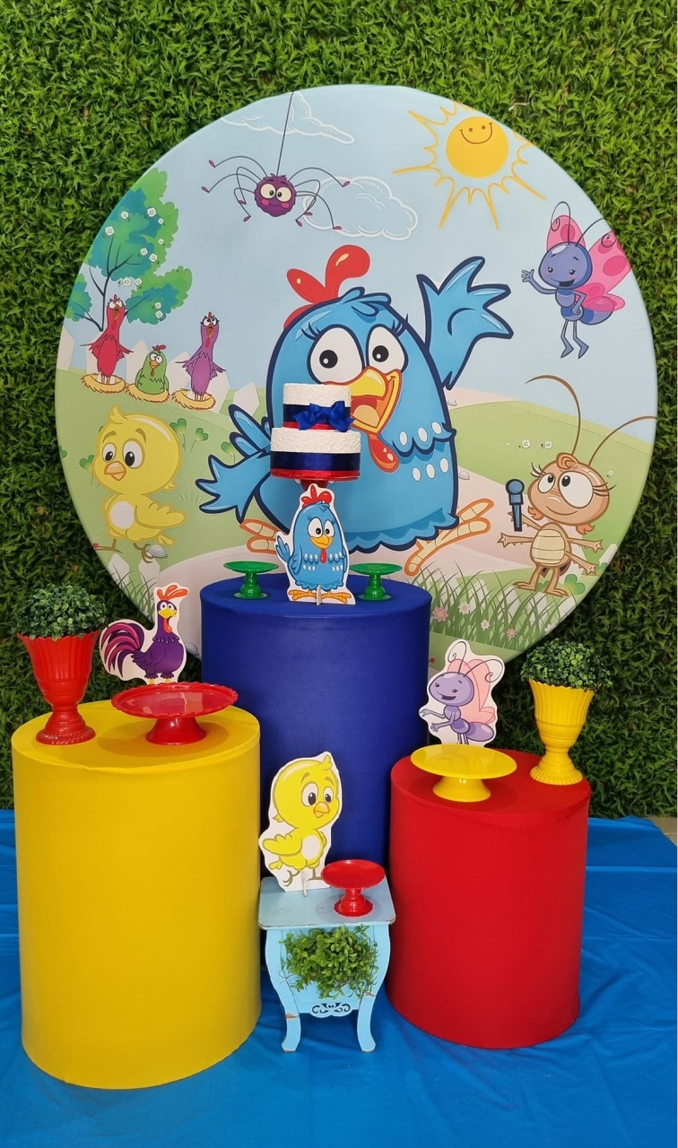 Galinha Pintadinha -  Ouro - Tchumfestasdecoracoes