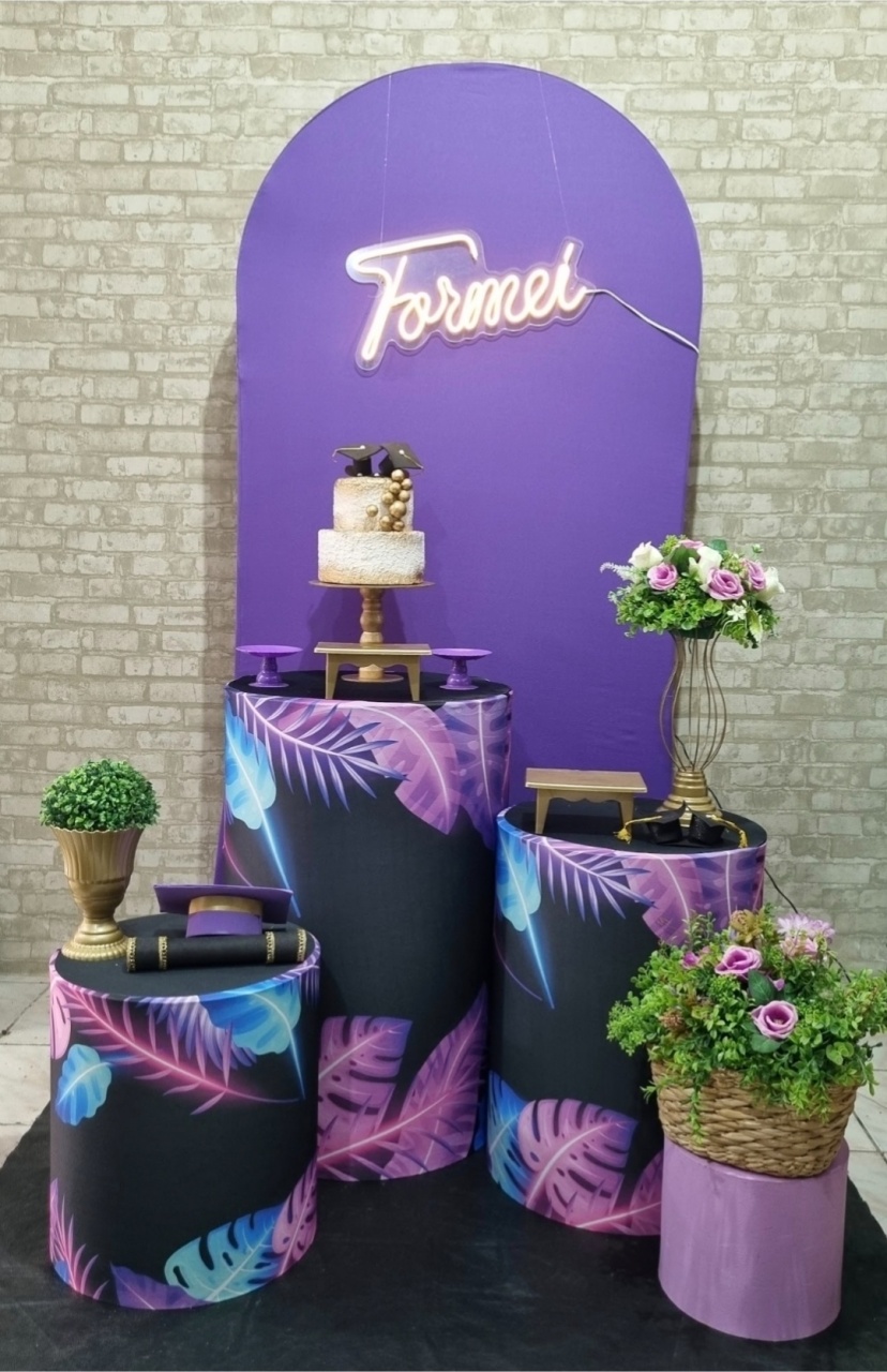 Formatura Roxo Led Formei - Tchumfestasdecoracoes