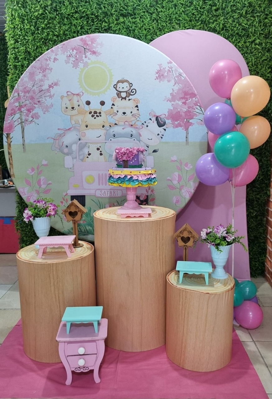 Safari Baby Menina - Composição  - Tchumfestasdecoracoes