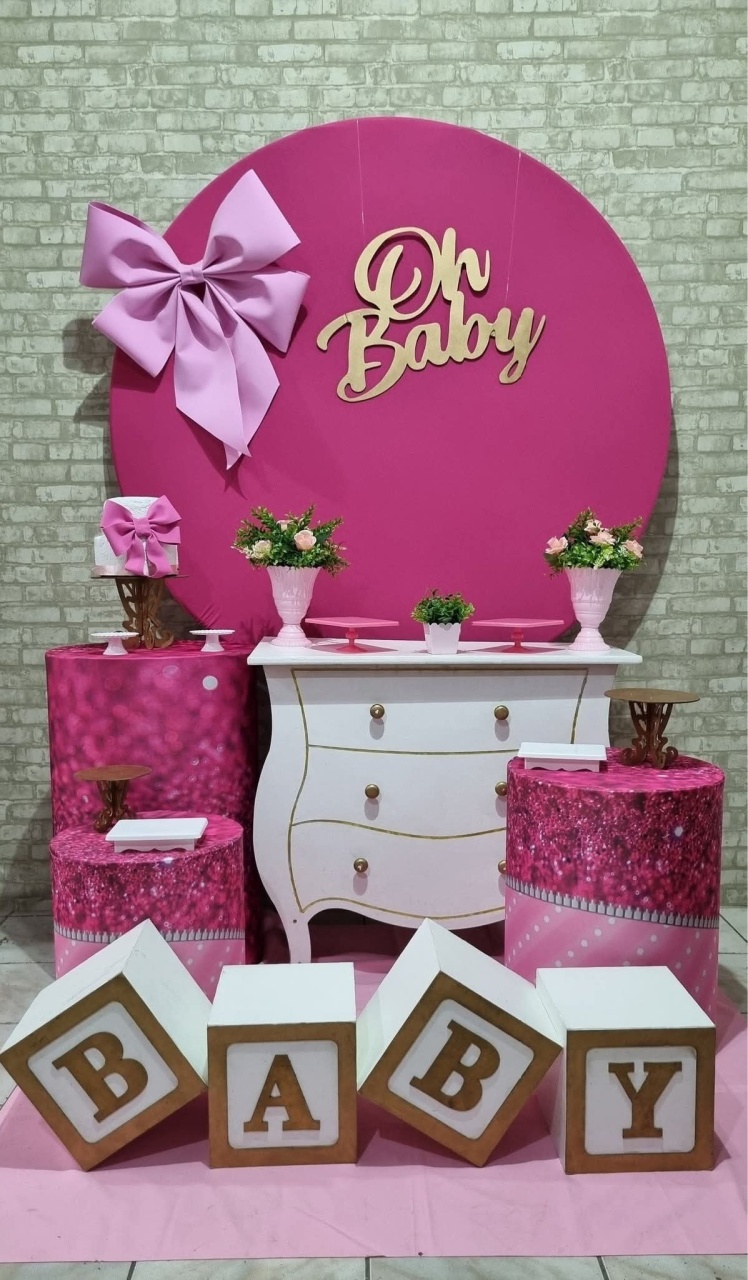 Oh Baby Rosa- Composição - Tchumfestasdecoracoes