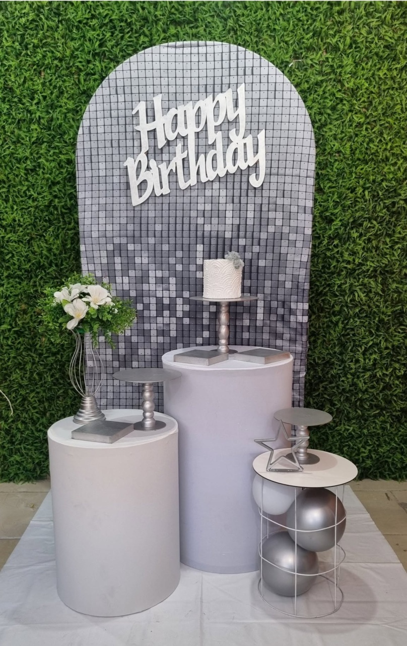 Shimer Prata E Branco - Tchumfestasdecoracoes
