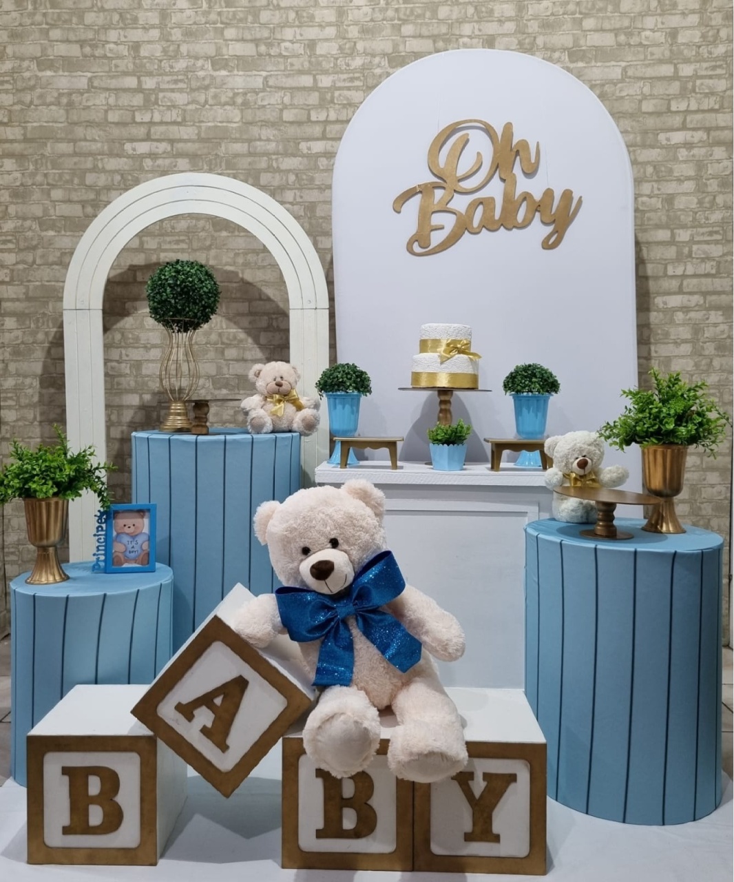 Chá de Bebe Portal E Romano Azul-  Composição - Tchumfestasdecoracoes