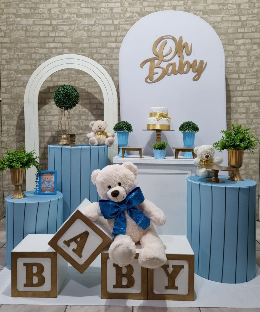 Oh Baby Azul Ripado - Composição - Tchumfestasdecoracoes