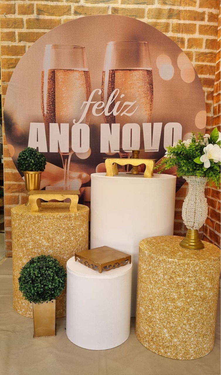 Feliz Ano Novo Ii- Ouro - Tchumfestasdecoracoes