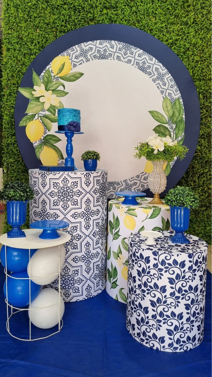 Azulejo Portugês - Ouro - Tchumfestasdecoracoes