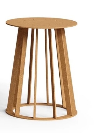 Mesa Ripada Com Tampo Redondo P - Mandy Decor Festas