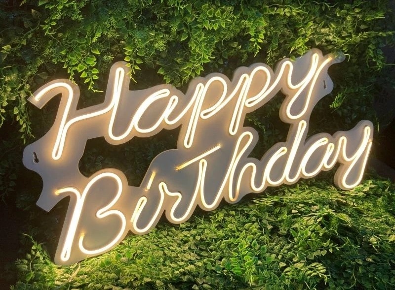 Letreiro Neon Led Happy Birthday  - Mandy Decor Festas