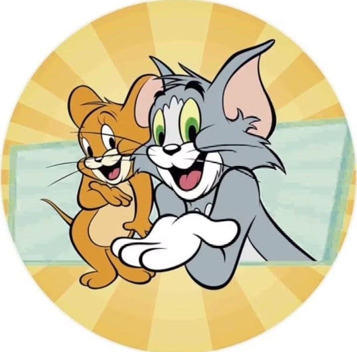 Painel Sublimado Circular  Tom & Jerry - Mandy Decor Festas