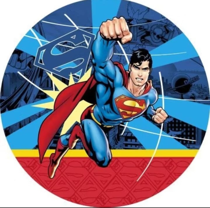 Painel Sublimado Circular  Super Homem - Mandy Decor Festas