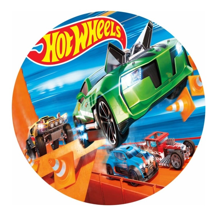 Painel Sublimado Circular  Hot Wheels - Mandy Decor Festas