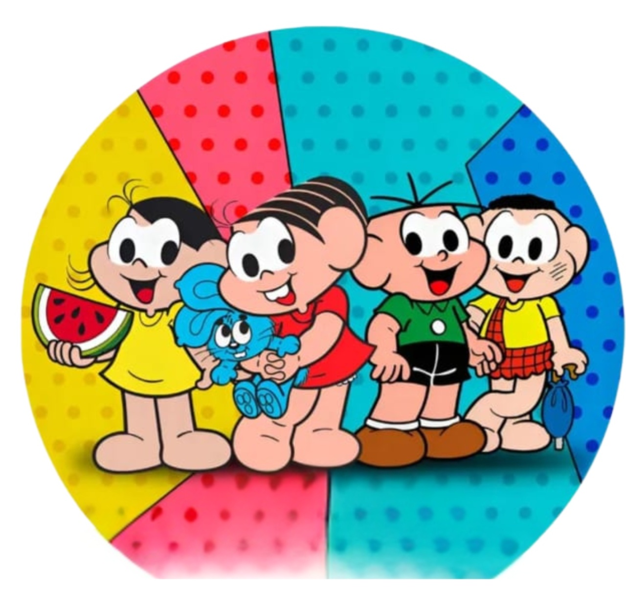 Painel Sublimado Circular Turma da Monica - Mandy Decor Festas