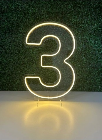 Número 3 de Led   - Mandy Decor Festas