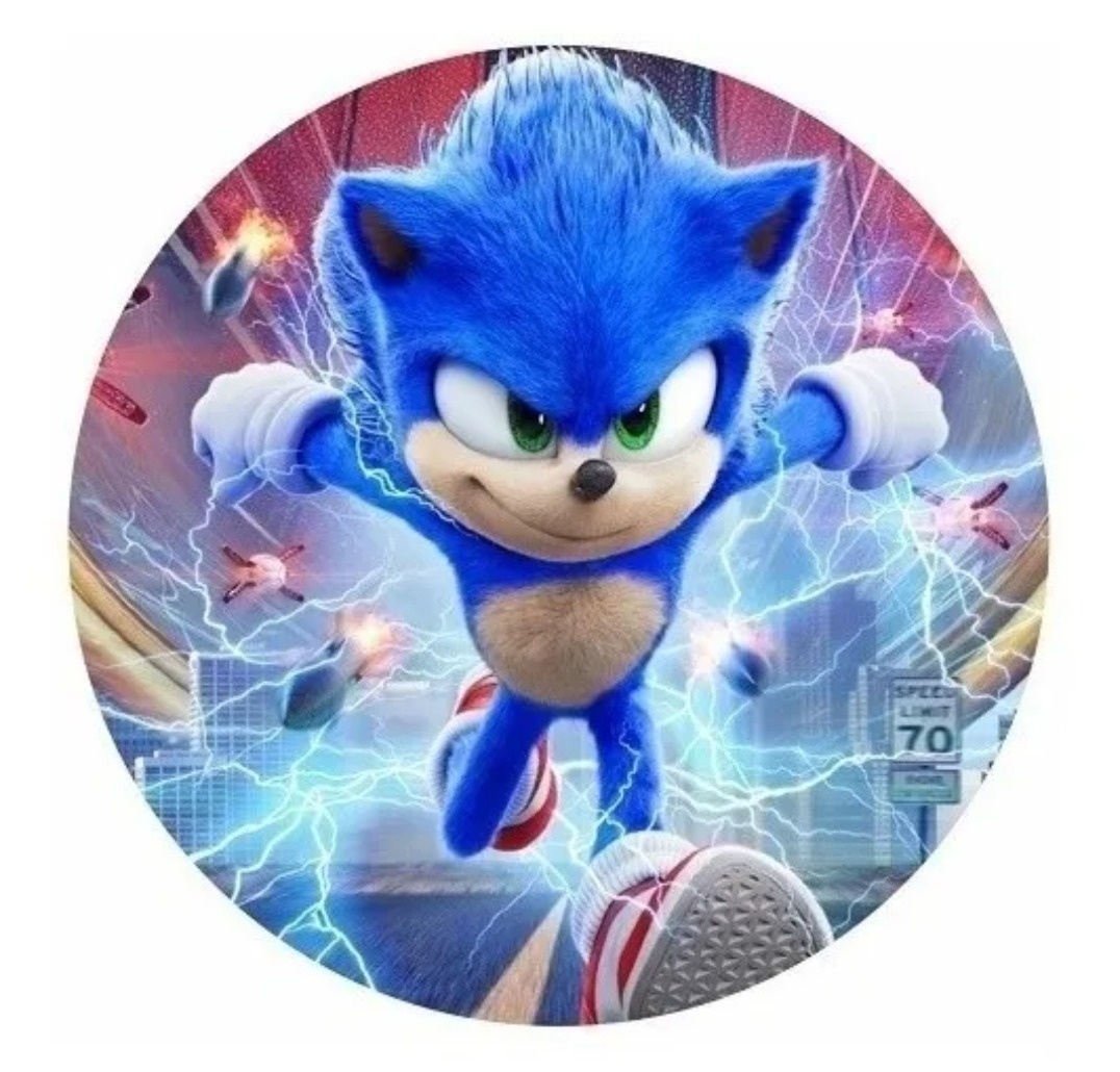 Painel Sublimado Circular Sonic - Mandy Decor Festas