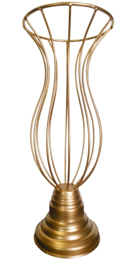 Vaso de Ferro Dourado  G - Mandy Decor Festas
