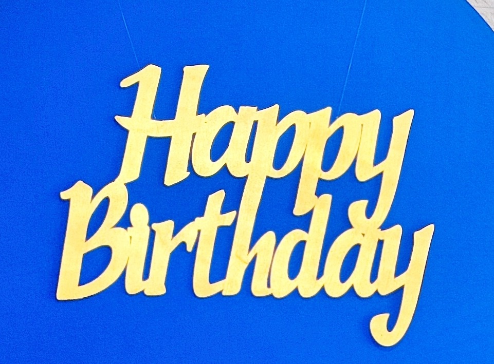 Pendente  Mdf Happy Birthday Dourado - P - Mandy Decor Festas